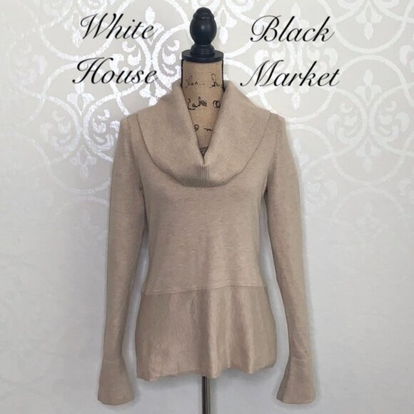 White House Black Market Tan Cowl Neck Sweater - Picture 1 of 7